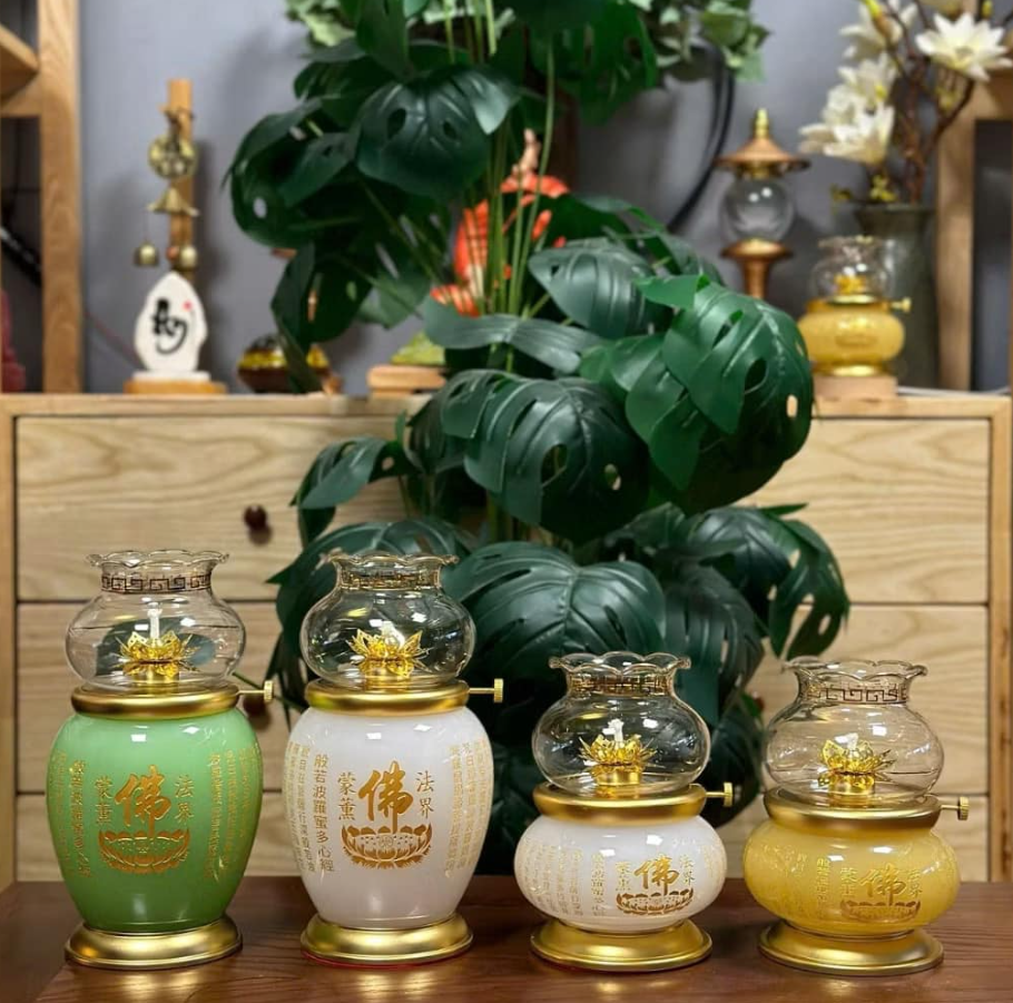 Đèn Dầu Lưu Ly Bát Nhã Tâm Kinh